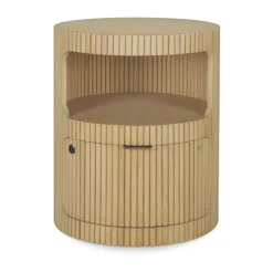 Cajonera Boomerang con cerradura, Roble, Ø45 cm