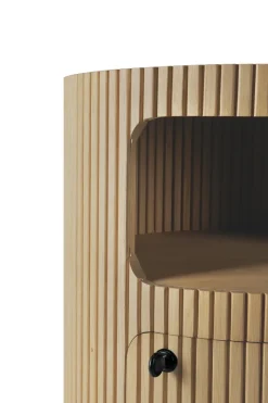 Cajonera Boomerang con cerradura, Roble, Ø45 cm