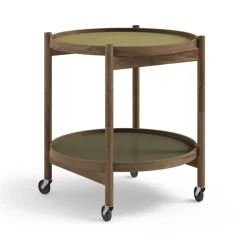 Carrito Bølling Tray Table model 50, Leaf, estructura de roble aceitado humo