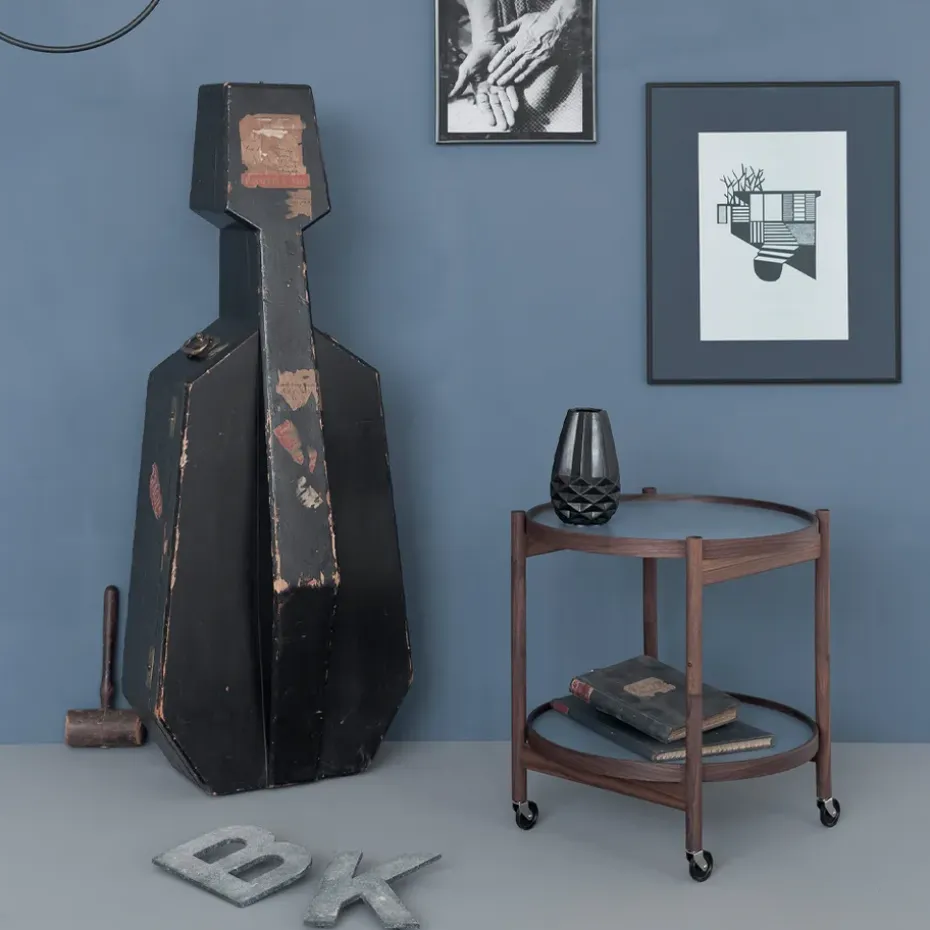 Carrito Bølling Tray Table model 50, Sunny, estructura de haya aceitada