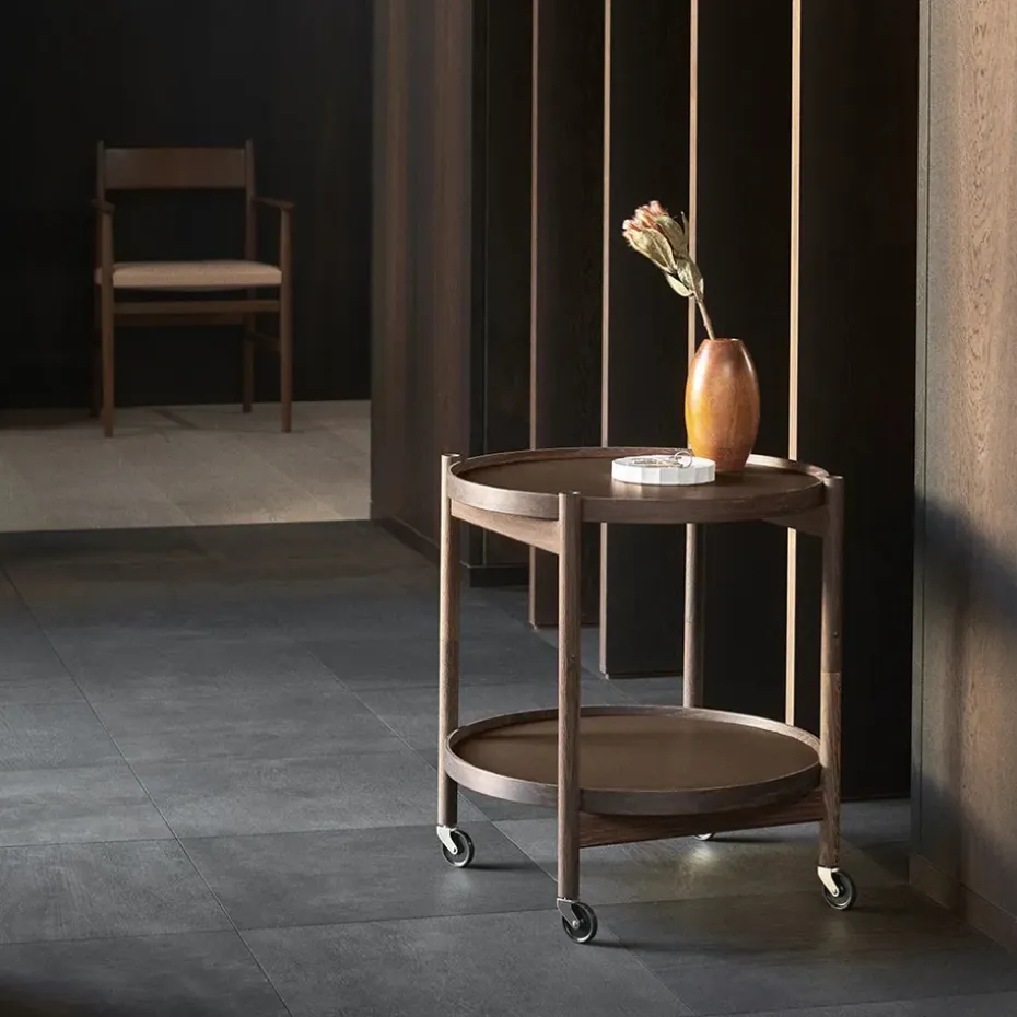 Carrito Bølling Tray Table model 50, Sunny, estructura de haya aceitada