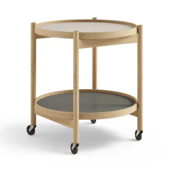 Carrito Bølling Tray Table model 50, Stone, estructura de roble aceitado