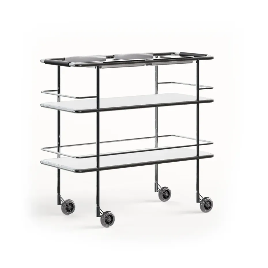Carrito de servicio Cargo Support, Laminado blanco-cromo