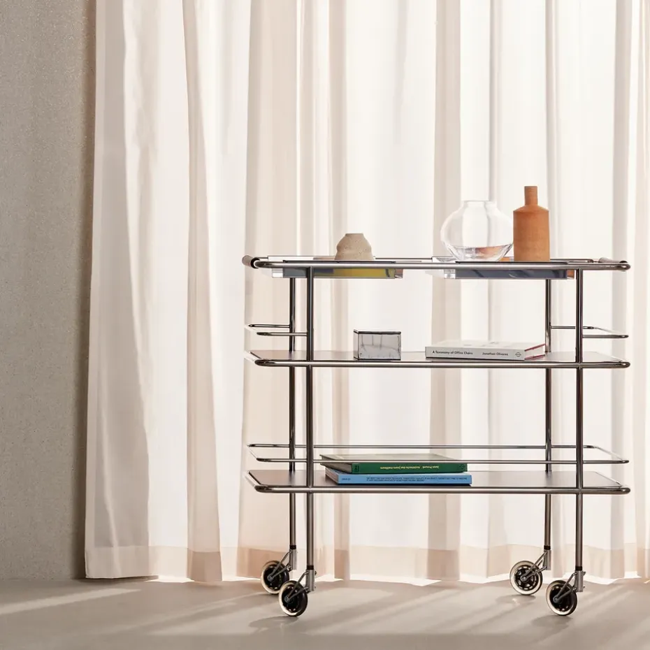 Carrito de servicio Cargo Support, Laminado blanco-cromo