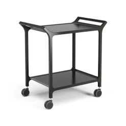 Carrito para servir Teatime, fresno lacado negro