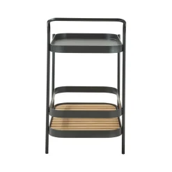 Carrito Roll, Lava grey, incl. tablero de mesa teca