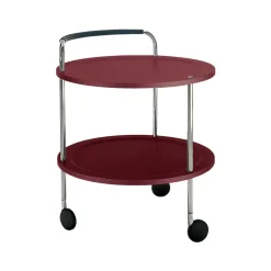 Carro con ruedas Trolley Round basic, Vinrojo, base de cromo