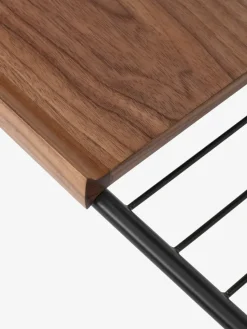 Carro de almacenaje Alima nogal lacado, Negro y nogal lacado