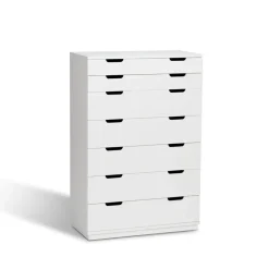 Cómoda Aoko de 7 cajones, Lacado blanco