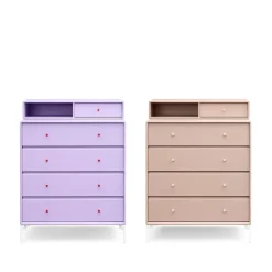 Cómoda Keep, Antracita 04-patas lacadas en negro