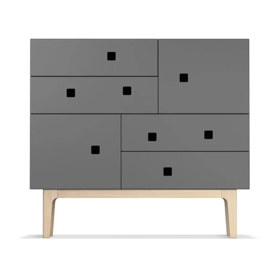 Cómoda Peep B1, Slate grey, roble pigmentado blanco