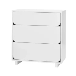 Cómoda Vidja baja 3 cajones, blanco