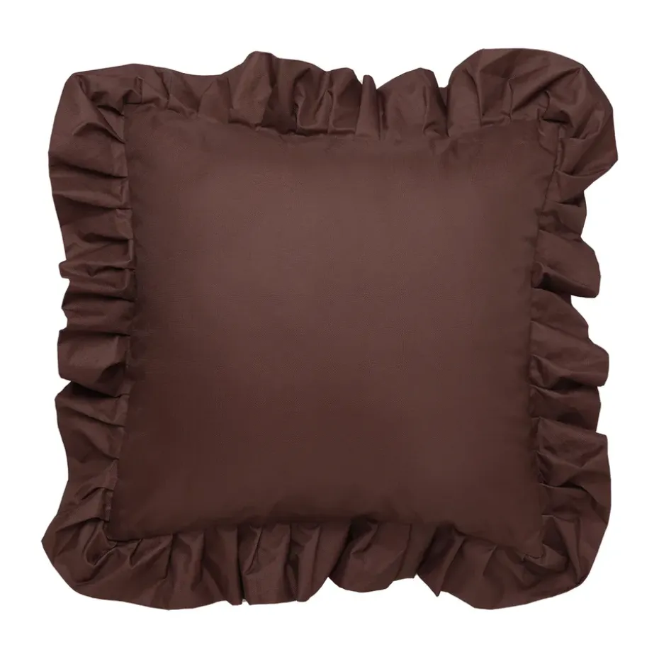 Cojín con volantes Garden Glory Outdoor 45x45 cm, Brown