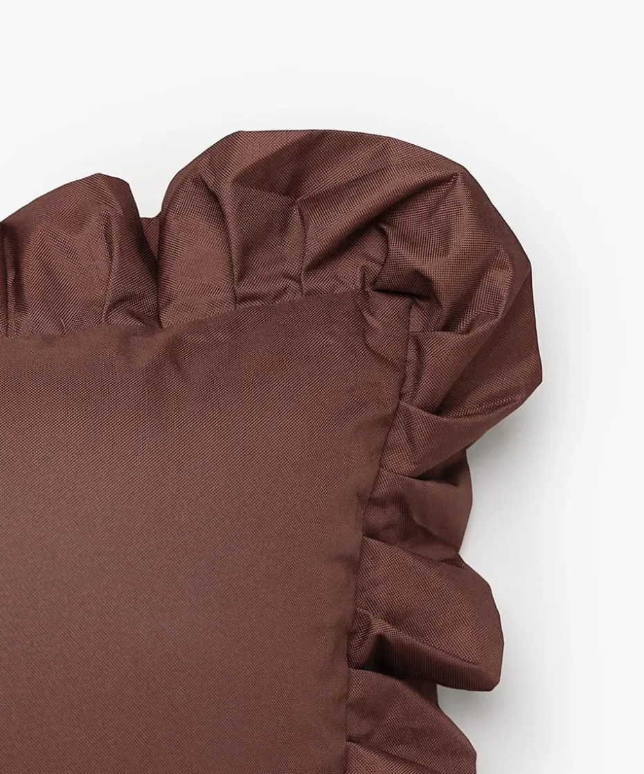 Cojín con volantes Garden Glory Outdoor 45x45 cm, Brown