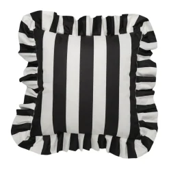 Cojín con volantes Garden Glory Outdoor 45x45 cm, Black-white