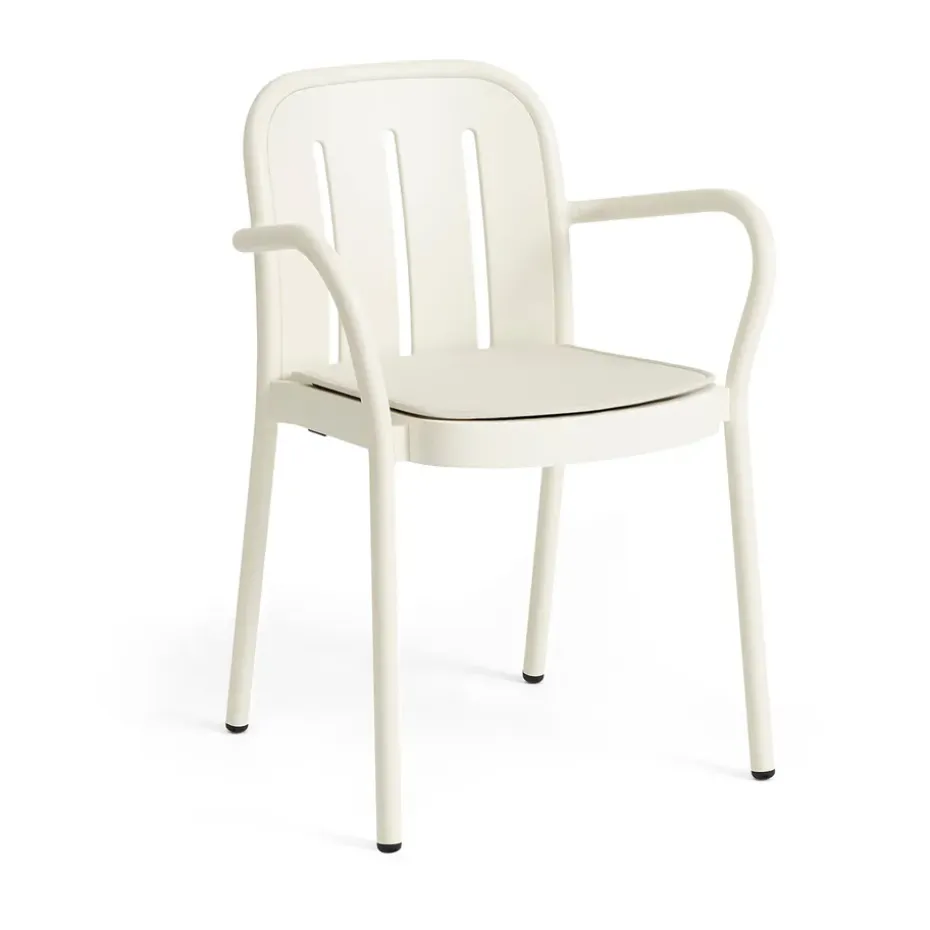 Cojín de asiento Deville, Blanco crema, 42x39,8 cm