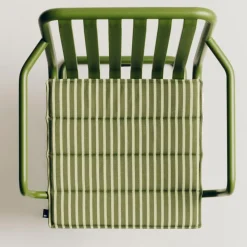 Cojín de asiento Terrazza, Olive bold stripe, 40x40 cm