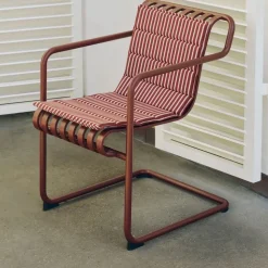 Cojín de asiento Terrazza Folding, Terracotta bold stripe, 82x40 cm