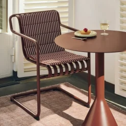 Cojín de asiento Terrazza Folding, Terracotta bold stripe, 82x40 cm