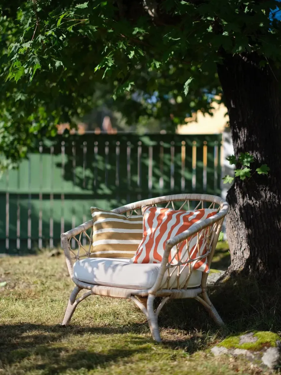 Cojín de exterior Block Stripe 40x60 cm, Beige-off white
