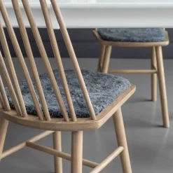 Cojín de silla ZigZag, Piel de oveja grafito