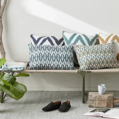 Cojín Diamond, Blue/off white