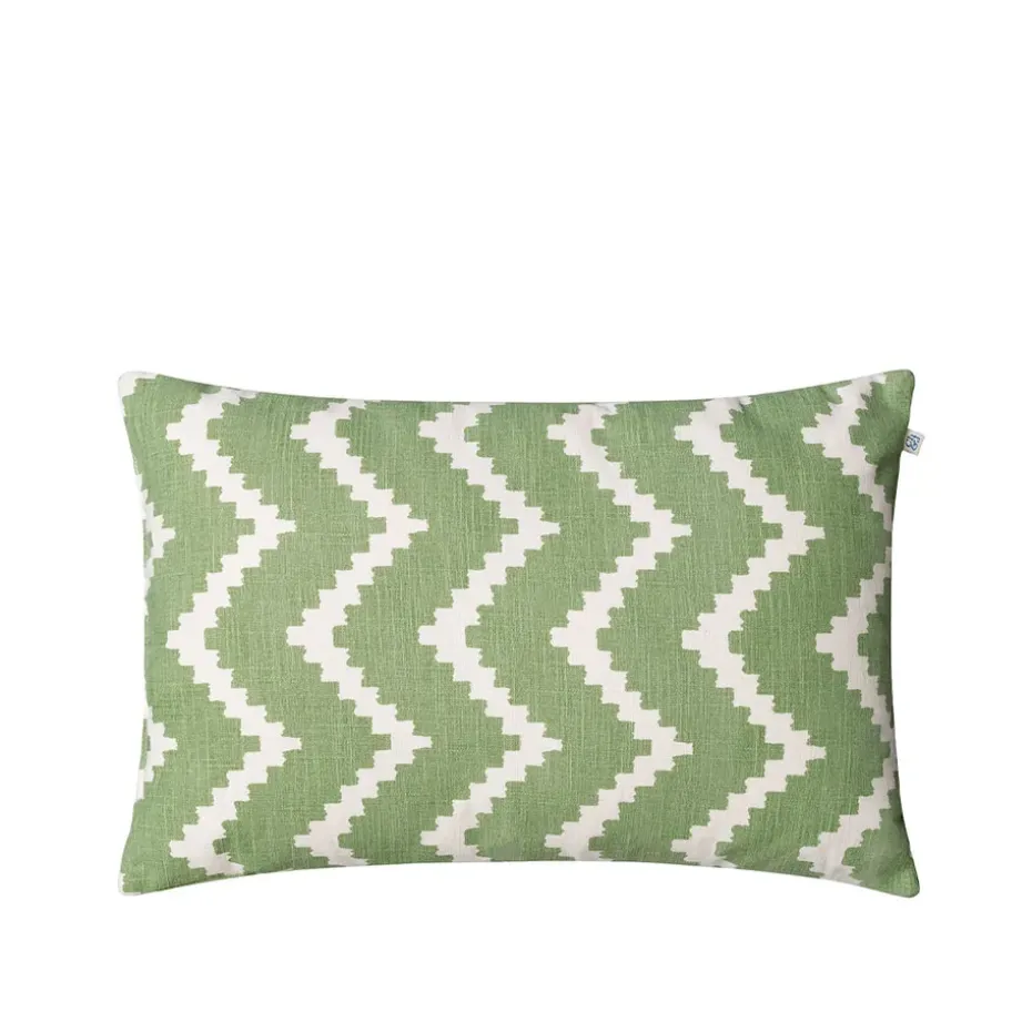 Cojín Ikat Sema, Sage/off white, 40 cm
