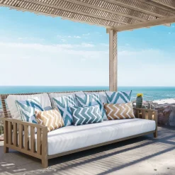 Cojín Ikat Sema, Sage/off white, 40 cm