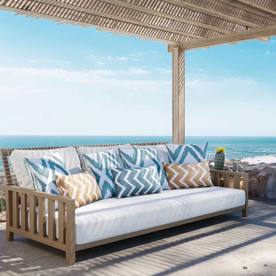 Cojín Ikat Sema, Sage/off white, 40 cm