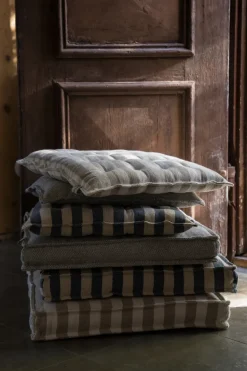 Cojín para asiento Ernst 45x45 cm, Blanco-azul