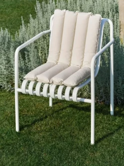 Cojín para silla con reposabrazos Palissade Dining Soft Quilted, Cream white