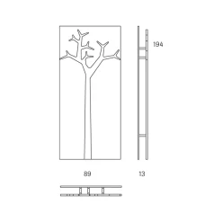 Colgador de pared Tree, Roble lacado transparente