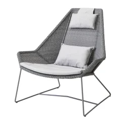 Conjunto de cojines para Butaca Lounge Breeze respaldo alto, Cane-line Natté light grey