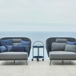 Diván Mega, Graphic, derecho, incl. cojines grises