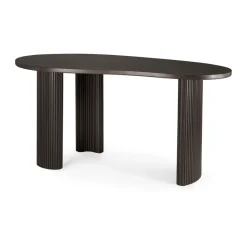 Escritorio Boomerang, Caoba teñida en marrón oscuro, 160x83x76 cm