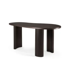 Escritorio Boomerang, Caoba teñida en marrón oscuro, 160x83x76 cm