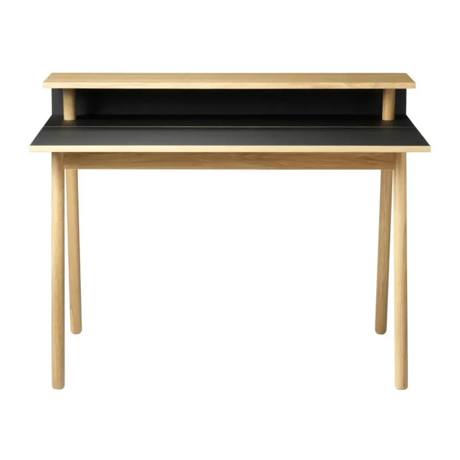 Escritorio C68 Nørrebro, Nero-oak nature lacquered