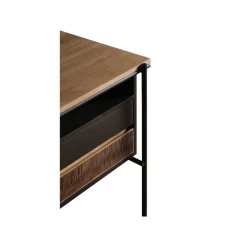Escritorio con cajones Oscar , Teak - patas de metal negras