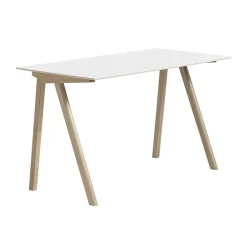 Escritorio CPH90 2.0, 65x130 cm, White laminate-roble lacado