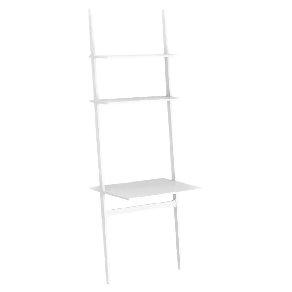 Escritorio Libri, fresno lacado blanco