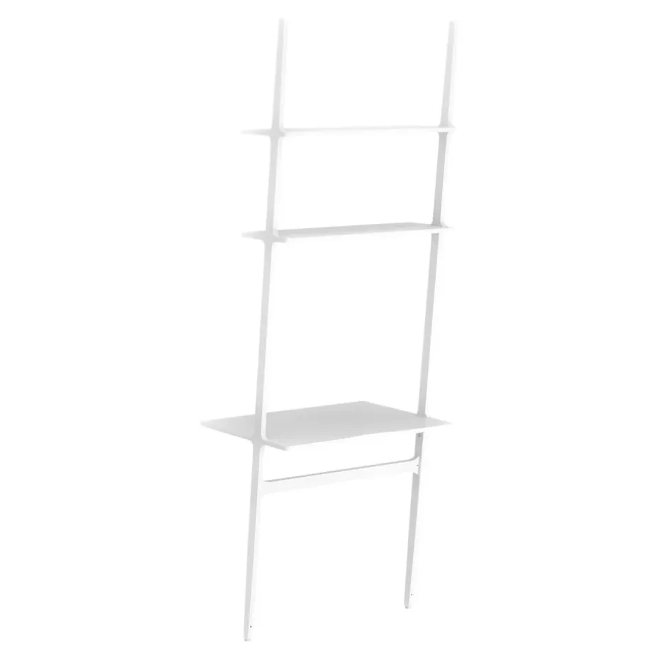 Escritorio Libri, fresno lacado blanco