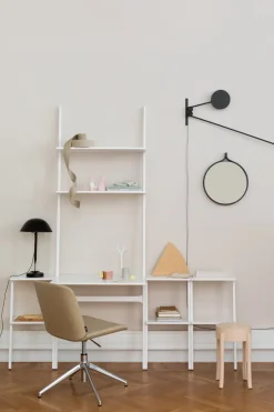 Escritorio Libri, fresno lacado blanco