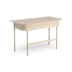 Escritorio Luna con cajón, Roble pigmentado blanco