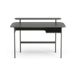 Escritorio Luna con estante, Roble gris tormenta