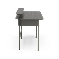 Escritorio Luna con estante, Roble gris tormenta