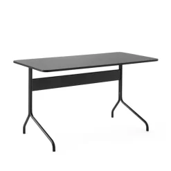 Escritorio Pavilion AV16, Black linoleum, roble lacado negro, patas negras