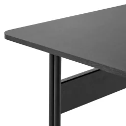 Escritorio Pavilion AV16, Black linoleum, roble lacado negro, patas negras