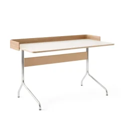 Escritorio Pavilion AV17, Mushroom linoleum, roble lacado, patas de cromo