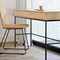 Escritorio Whitebird 77x127 cm, Roble 2 puertas