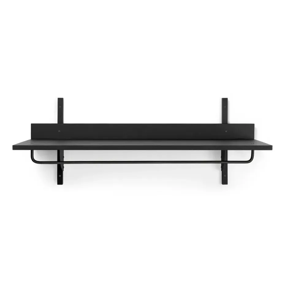 Estante con barra Sector 37 x 87 cm, Black ash-black brass